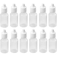 12 PCS 30ml 1oz Empty Refillable Ldpe Plastic Squeezable Eye Dropper Bottles Portable Container with Screw Caps and Plugs Ess