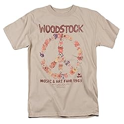 Popfunk Woodstock Peace Symbol Tan T Shirt