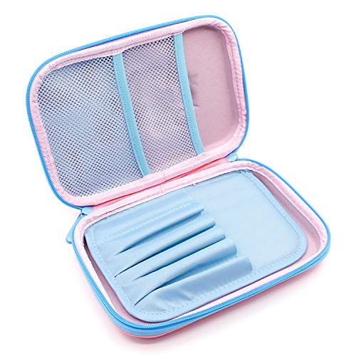 Cute Unicorn Love Embossed Hardtop Pencil Case - Girls School Supply Stationery Organizer - Large Capacity Kids Pen Box Pouch Bag with Compartment (Light Pink) - Thumbnail 3