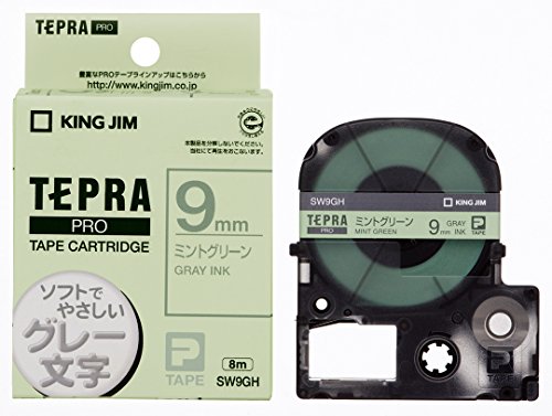 KINGJIM tape cartridge Tepura PRO 9mm SW9GH mint green gray character