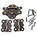 dophee Decorative Box Latch Hasps Clasp and Butterfly Hinges Kit for DIY Jewelry Box Furniture Cabinet Wooden Case, 1Pc Latch Hasps and 2Pcs Vintage Hinges with 14Pcs Screws