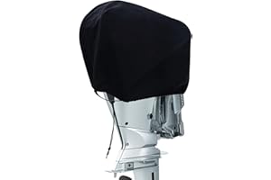 Saihisday Black 600D Waterproof Outboard Cover 72 * 49 * 69 Oxford Fabric -Heavy Duty Boat Engine Replacement for 115-225 100