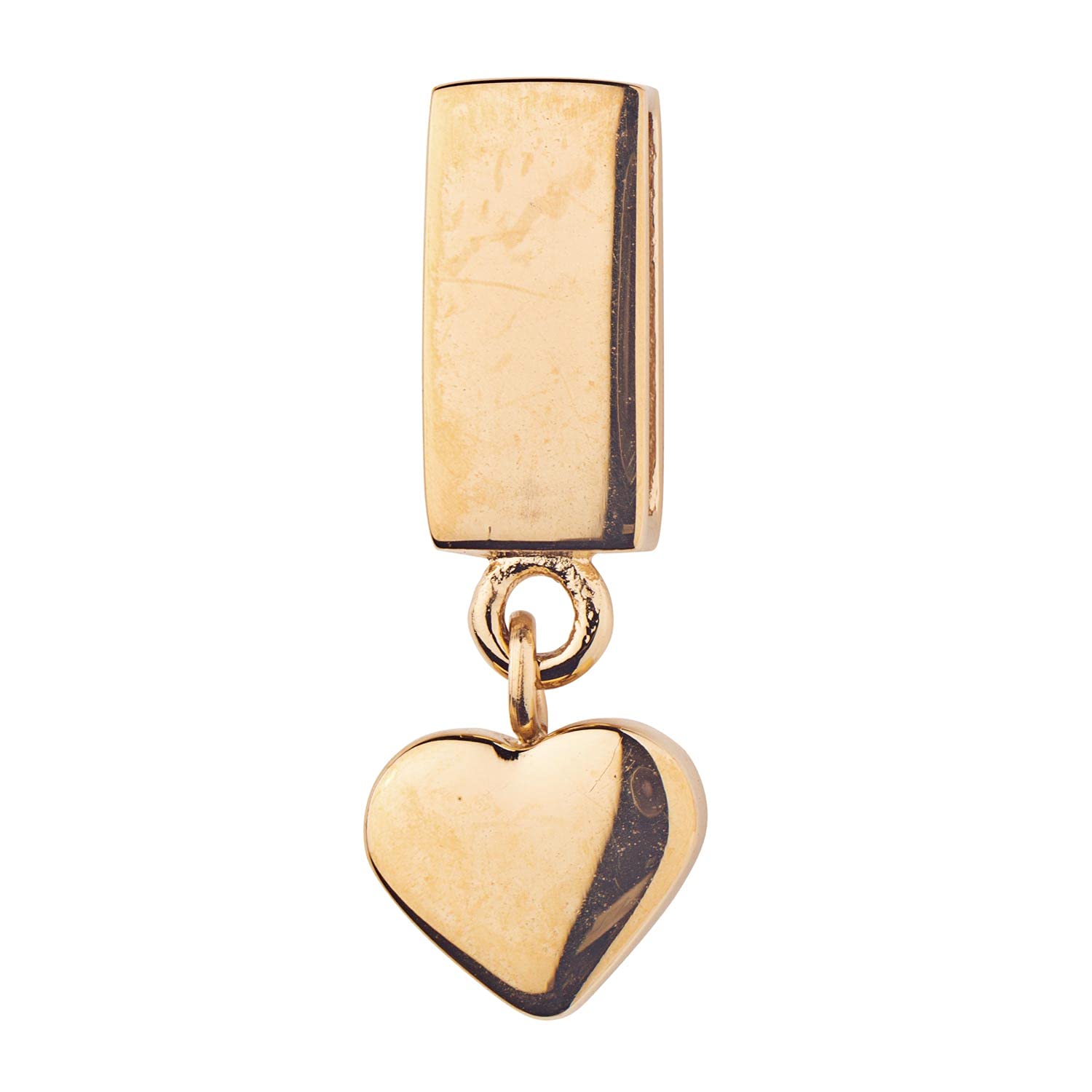 Kistanio - Heart pendant charm with zirconia for mesh bracelet | Heart pendandt charm | Charm bracelet charms, without stone,