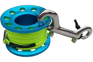 Menolana Scuba Diving Finger Spool - Aluminum Alloy Wreck Cave Dive Reel Line Holder - Attached cm Snap, 15