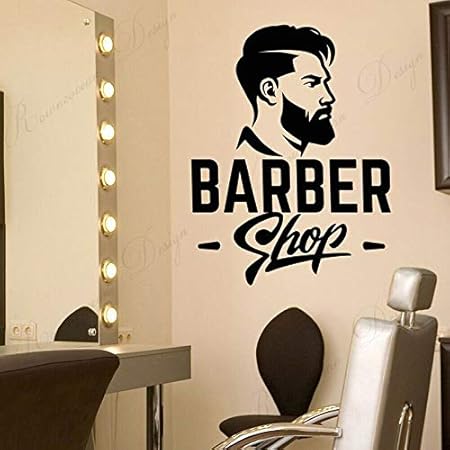 AGjDF Barber Shop Logo peluquería Hombres Pelo Pegatinas de Pared