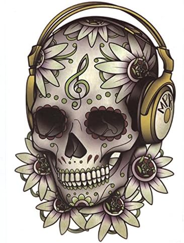 Premium Metallic Henna Tattoos Temporary Fake Shimmer Jewelry Tattoo - Flowers, skull, Elephants, Bracelets, Wrist and Arm Bands 2pcs
