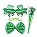 46Pcs St. Patrick's Day Accessories Set Party Supplies with Shamrock Tattoos, Green Mustaches, Hair Hoop, Glasses, Horn and Bow Tie