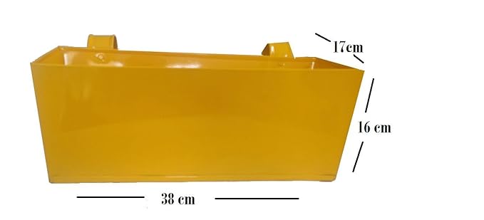 First Smart Deal Metal Railing Rectangular Planter Large Plain - Yellow