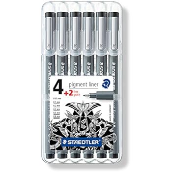 Staedtler Pigment Liner Bonus Sketch Set of 6 Liners for the Regular Price of 4(2 free), 308SB6P
