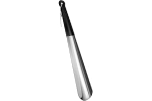 Harniruco Metal Shoe Horn 12 Inch Portable Quality Stainless Steel Shoehorn with Rubber Grip Fashion Shoe Spoon Helper for Travel Home Use