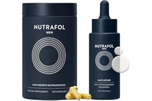 Nutrafol Men's Hair Growth Supplement and Hair Serum, Clinically Tested for Visible Thickness and Strength - 1 Month Supply, 1.7 Fl Oz Bottle