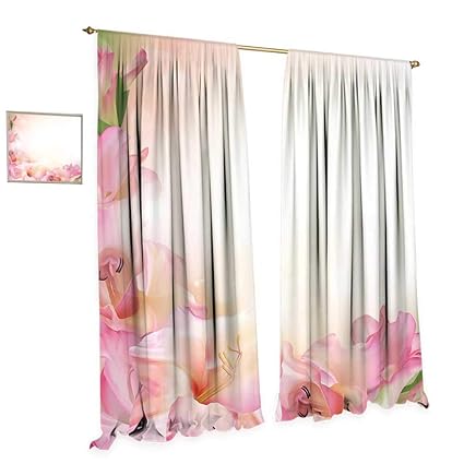Amazon Com Pink And White Room Darkening Wide Curtains Orchid