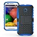 Exact Motorola Moto E Case [TANK Series] - Tough Rugged Dual-Layer Case with Built-in Kickstand for Motorola Moto E (XT1021 / XT1022 / XT1025) Blue/Black
