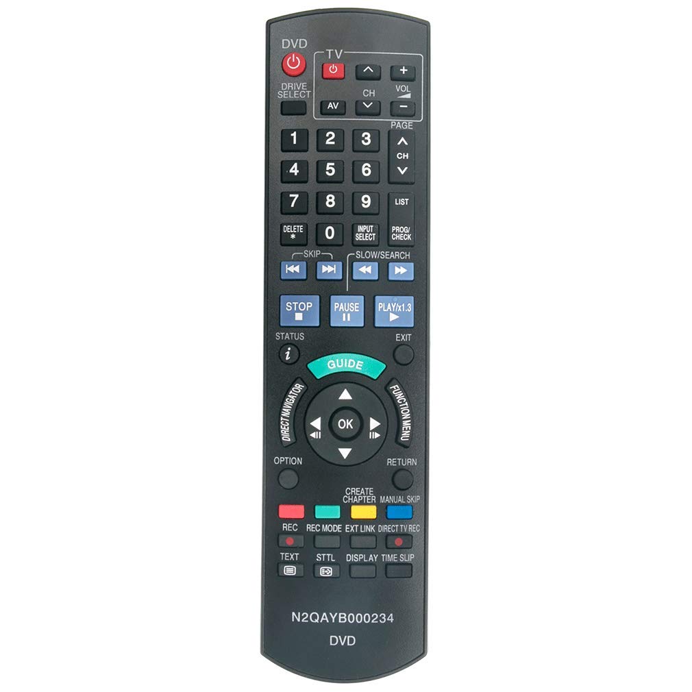 VINABTY N2QAYB000234 Remote Control Replaced for Panasonic DVD Recorder DMR-EX81 DMR-EX768 DMR-EX71 DMR-EX71S Dmr-ex81s DMR-EX71SEGK DMREX81 DMREX768