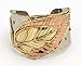 Steel with Brass and Copper Leaves Cuff Bracelet