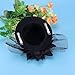 Pixnor Women's Ladies Flower Decor Hair Clip Feather Fascinator Burlesque Punk Mini Top Hat - One Size (Black)