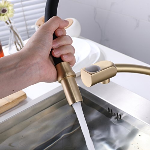 GAPPO Commercial Pull Out Kitchen Sink Faucet Dual Handle 3 in 1 Water Filter Purifier Faucets Gold