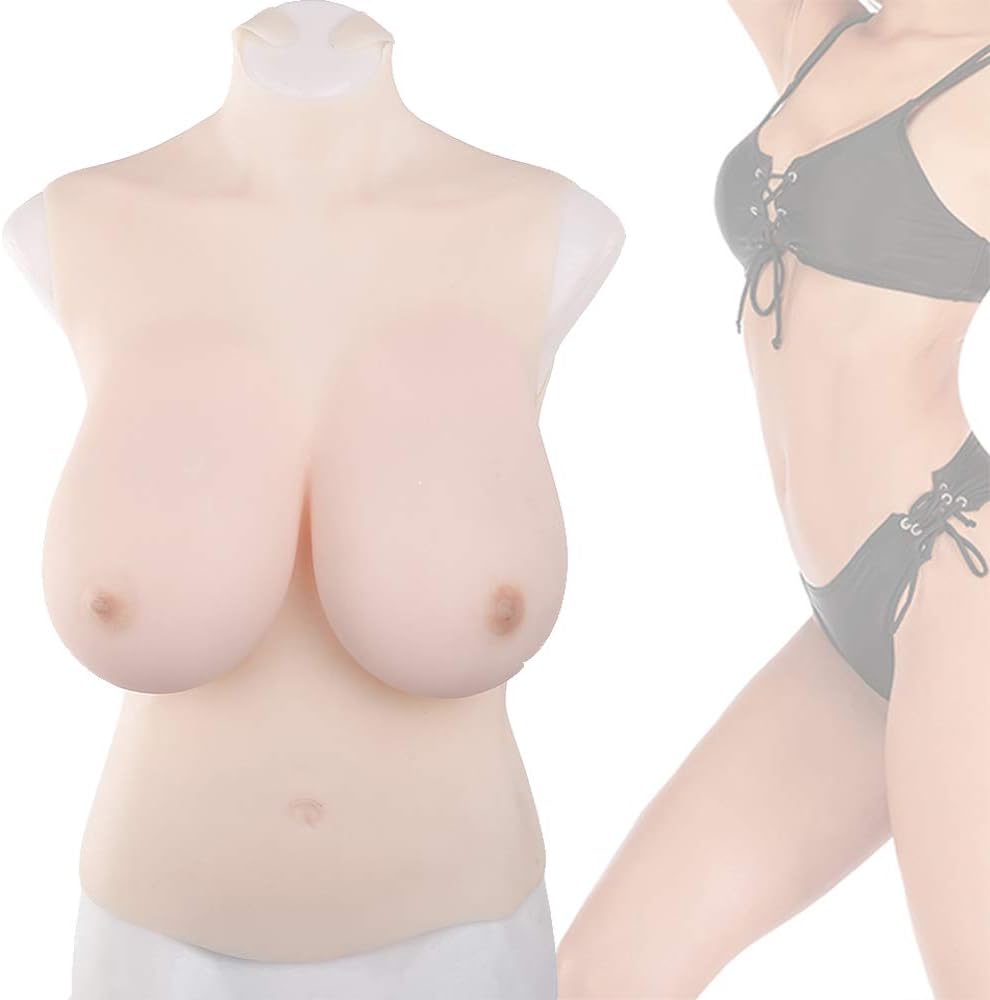 Transgender Crossdresser Silicone Fake Breasts Tops, Mastectomy Breast with Silicone Prostheses - G Cup