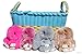 RitzyBay Handmade Rex Rabbit Fur Bunny Keychain with RitzyBay GiftBox (Small, LightGrey)