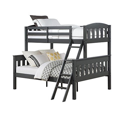 Dorel Living Airlie Solid Wood Bunk Beds Twin Over Full with Ladder and