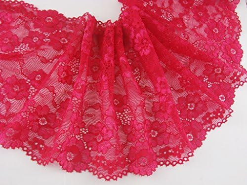 Elastic Lace Trim Spandex 10 Yards Soft Delicate Lace Trim For DIY/Doll dress/Wedding Sewing(6 inch, red)