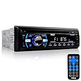 Boat Bluetooth Marine Stereo Receiver - Marine Head Unit Din Single Stereo Speaker Receiver - Wireless Music Streaming, Hands-Free Calling, CD Player/MP3/USB/AUX/AM FM Radio - Pyle PLCD43BTM (Black)