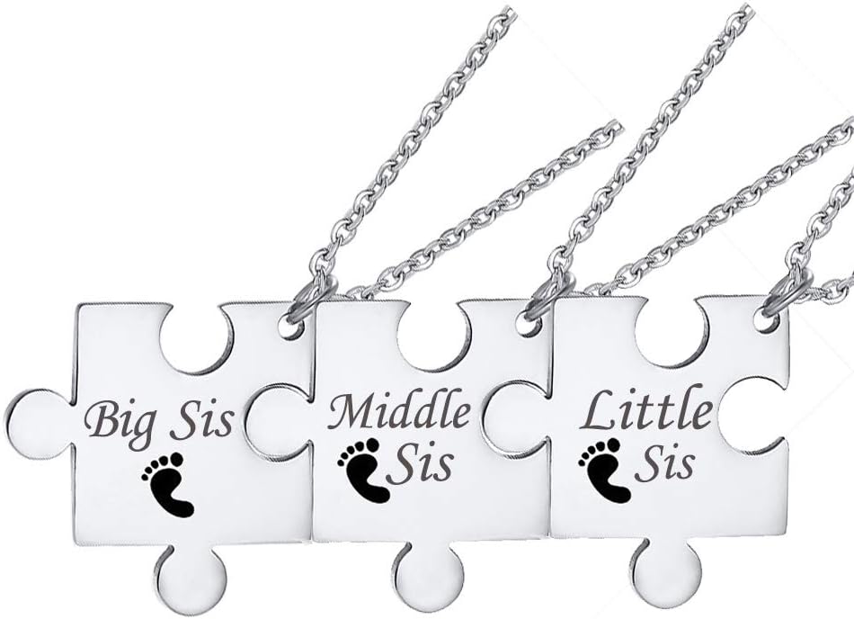 Personalized Custom Stainless Steel Small Puzzle Piece Necklace Matching Best Friend Friendship Necklace