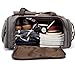 BLUBOON Canvas Duffel Bag Weekender Overnight Bag for Men and Women Oversized Travel Carry on Tote Bag with Shoe Compartment (Grey)