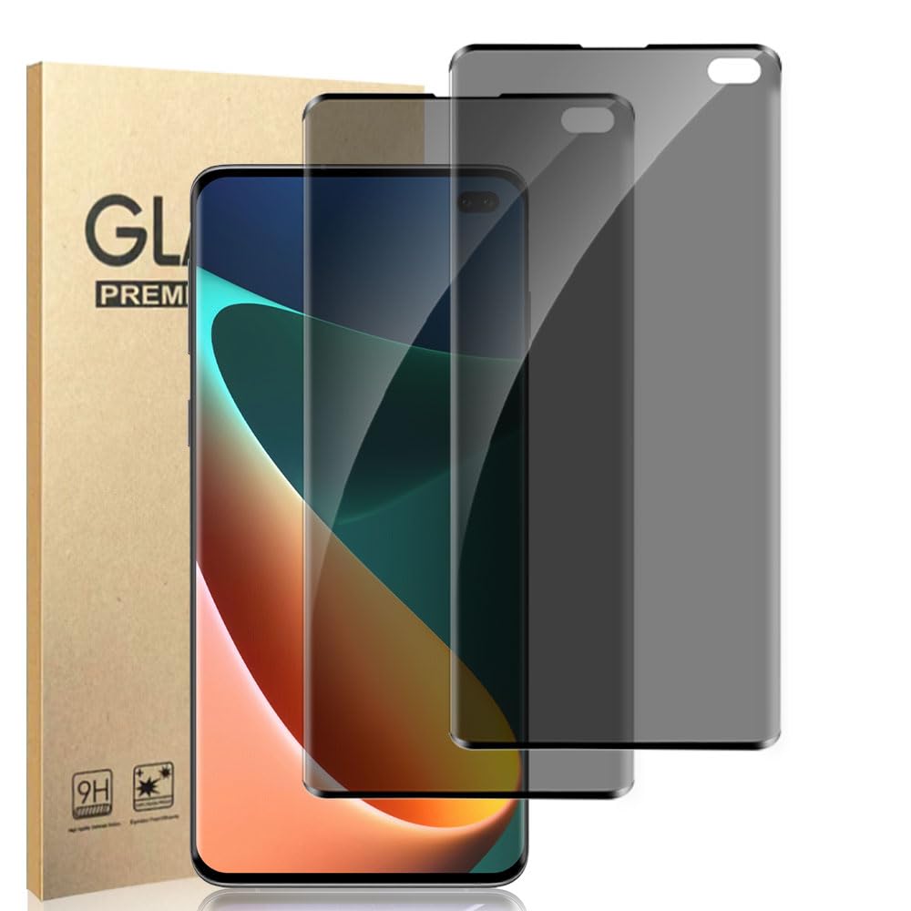 2 Pack Privacy Screen Protector for Galaxy S10 Plus,Anti-Spy Tempered Glass Protective Film 3D Curved Full Coverage, 9H Hardness Anti-Spy Tempered Glass, Easy Installation, Bubble Free, Anti Scratch