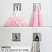 SNCTG 6 Piece Self Adhesive Hooks, Towel Hook Sus 304 Brushed Stainless Steel Bathroom Kitchen Organizer Super Power Heavy Duty Wall Mount Coat Hanging Rack