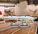Galashield Buffet Server and Warming Tray Stainless Steel with 2 Glass Dishes Food Warmer Chafing (1.5-Quart Each tray)