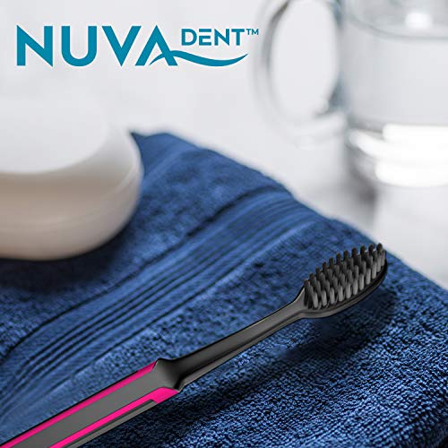 image for Nuva Dent Ultra Soft Charcoal Toothbrush - Gentle, Slim Brush Head, Me