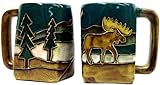 One (1) MARA STONEWARE COLLECTION - 12 Ounce Coffee Cup Collectible Square Bottom Dinner Mug - Moose Design