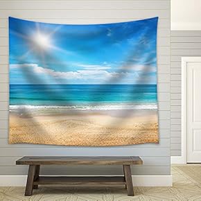 Clear Tropical Sea Under Sunny Sky - Fabric Tapestry, Home Decor - 51x60 inches