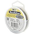 Beadalon 19 Strand Stainless Steel Bead Stringing Wire, .012 in / 0.30 mm, Bright, 30 ft / 9.2 m