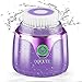 Sonic Facial Cleansing Brush, QQcute Waterproof Face Brush, Smart Timer, Wireless Charging Face Scrubber with 3 Modes and 2 Brush Heads for Deep Cleansing, Exfoliating Galvanic Machines, Purple