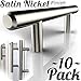 10pc SOLID Stainless Steel, Bar Handle Pull: Fine-Brushed Satin Nickel Finish | 3