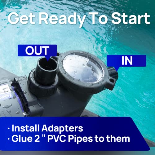 Aquastrong 2HP In/Above Ground Pool Pump, Single Speed, 220V, 8917GPH, High Flow, Powerful Self Primming Swimming Pool Pumps with Filter