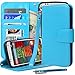 Moto X (2nd Gen) Case, Moto X2 Case, Style4U Premium PU Leather Stand Wallet Flip Case with ID Credit Card/Cash Slots Moto X 2nd Gen 2014 Release + 1 Stylus/1 Screen Protector [Blue]