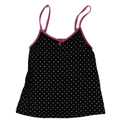 Jenni Womens Lace-Trim Polka Dot Sleep Tank Black M