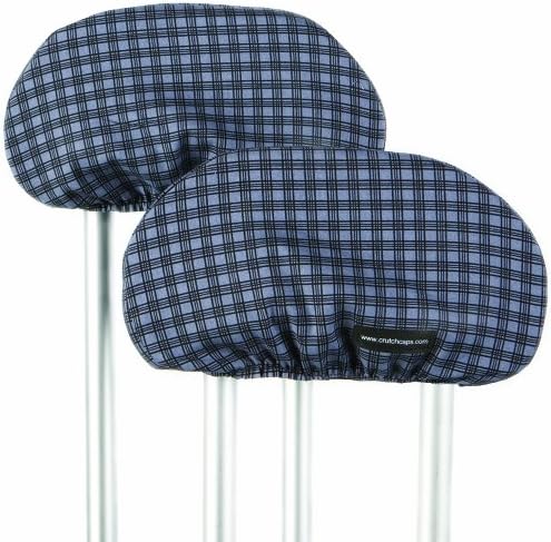 Crutch Caps Adults Underarm Crutch Pads, Charcoal Grey/Black, Pencil Lines, Large