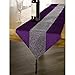 OZXCHIXU(TM 13inch x 72inch Table Runner with Diamante Strip and Tassels (Purple)