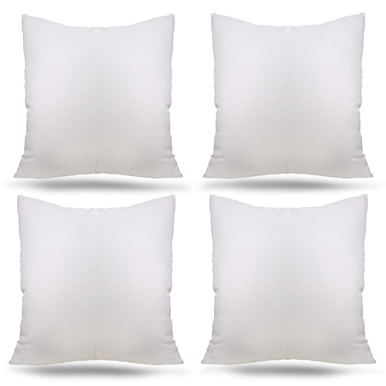 Ogrmar 4 Packs 18" x 18" Premium White Throw Pillow Insert