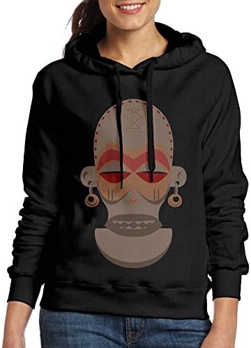 Womens Autumn And Winter African Mask Simple Fashion Casual Hoodie Sweatshirt