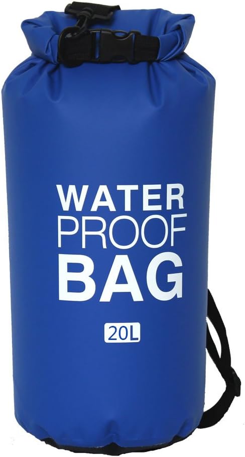 MARJAQE 2L 5L 10L 15L 20L Waterproof Backpack Dry Bag with Comfortable Black Padded Shoulder Straps Beach, Kayak, Paddle Board, Camping, Sailing and Skiing.602w
