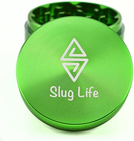 Slug Life Herb Grinder 4 Parts 2.5 Inch with Pollen Catcher (Green)