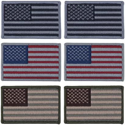 Hikemax Bundle Military Tactical USA Flag Patch, 6 Pieces
