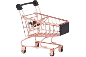 Rose Gold Supermarket Storage Basket Exquisite Mini Shopping Cart Clever design