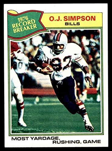 Amazon Com 1977 Topps 453 Record Breaker O J Simpson Buffalo Bills Football Card Nm Mt Bills Usc City College Of San Francisco Collectibles Fine Art