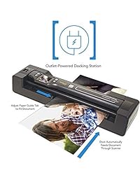 Vupoint ST47 WiFi varita mágica portátil escáner con auto feed estación de acoplamiento + funda de transporte de viaje protectora duro + Tarjeta microSD de 8 GB   1200dpi, PDF JPEG, 1,5 LCD   para fotos, documentos recibos,